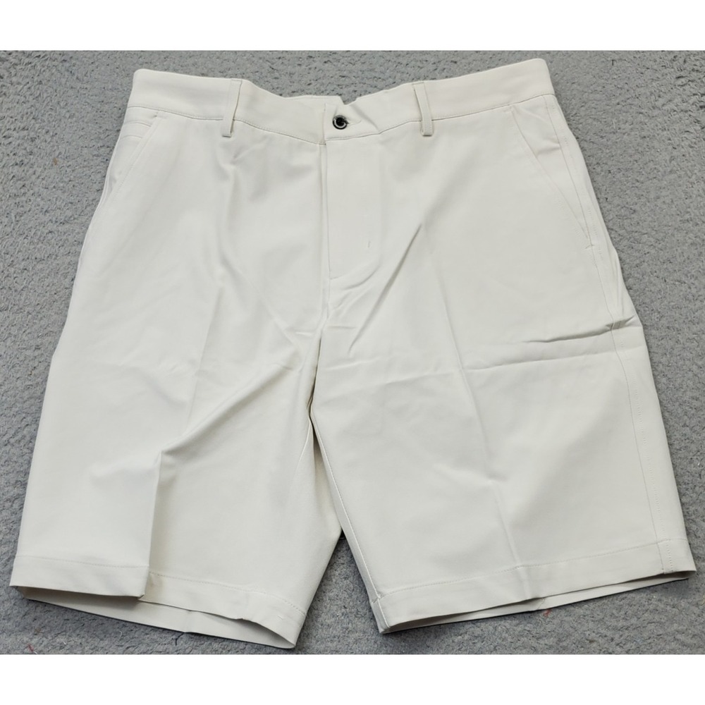 Dunning Golf Shorts Mens 32 Tan Woven Stretch Performance Regular Fit 10" Inseam